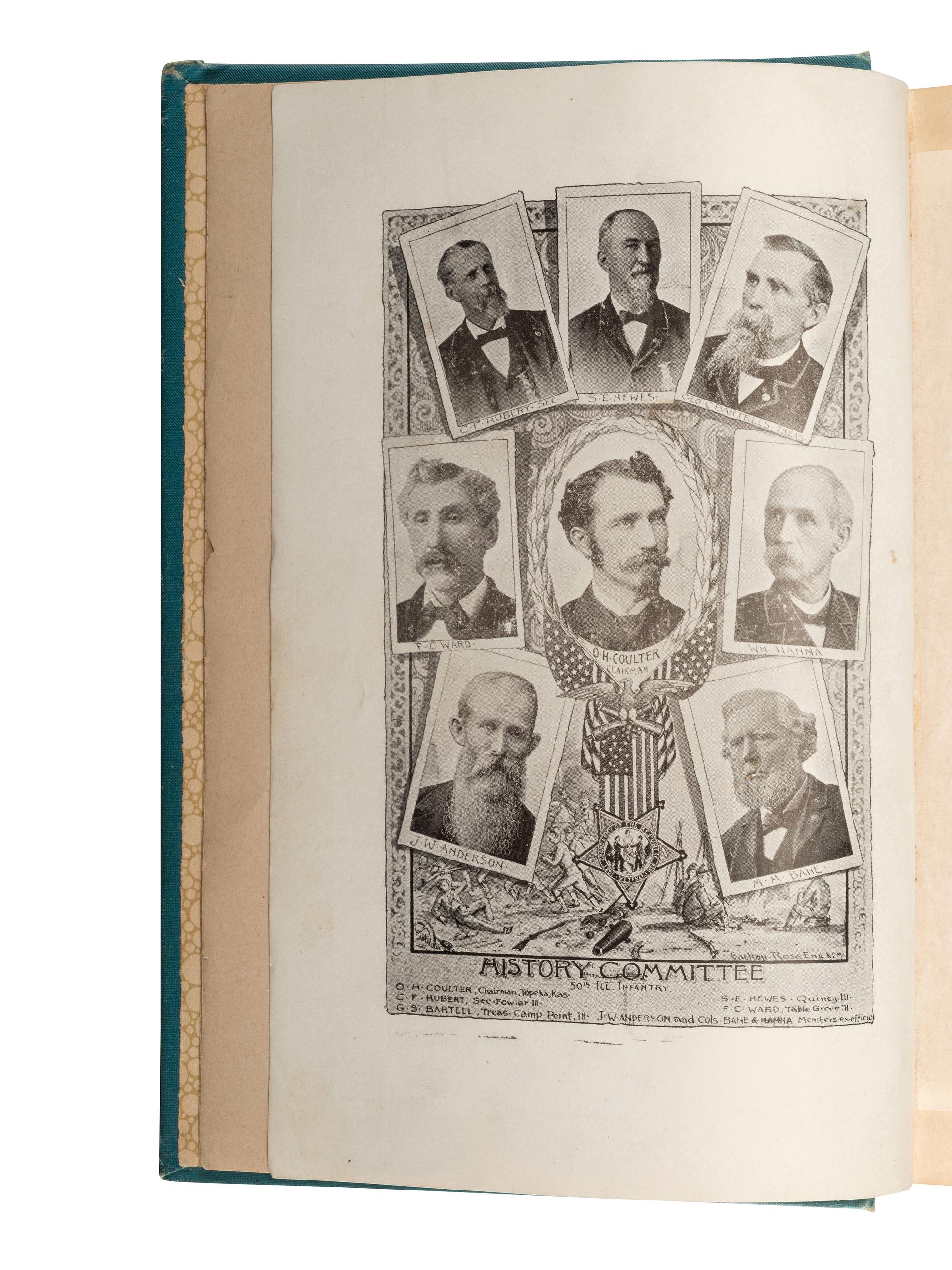 [CIVIL WAR - ILLINOIS]. HUBERT, Charles F. (d. 1929). History of the Fiftieth Regiment Illinois Volunteer Infantry in the War of the Union. Kansas City, MO: Western Veteran Publishing Company, 1894.