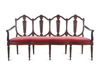 A Classical Style Mahogany Quadruple-Back Settee