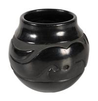 Carved Blackware Pottery Jar, with Avanyu