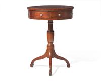 A small Regency inlaid mahogany drum table, circa 1820