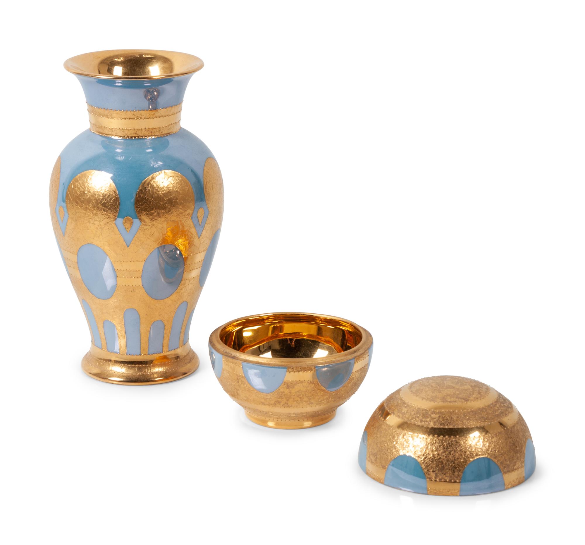 A Carolyn Barlock Iridescent Porcelain Grouping