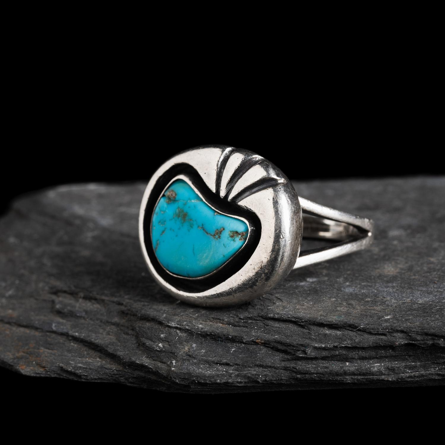 Kenneth Begay (Diné, 1913-1977) — Sterling Silver and Turquoise Ring