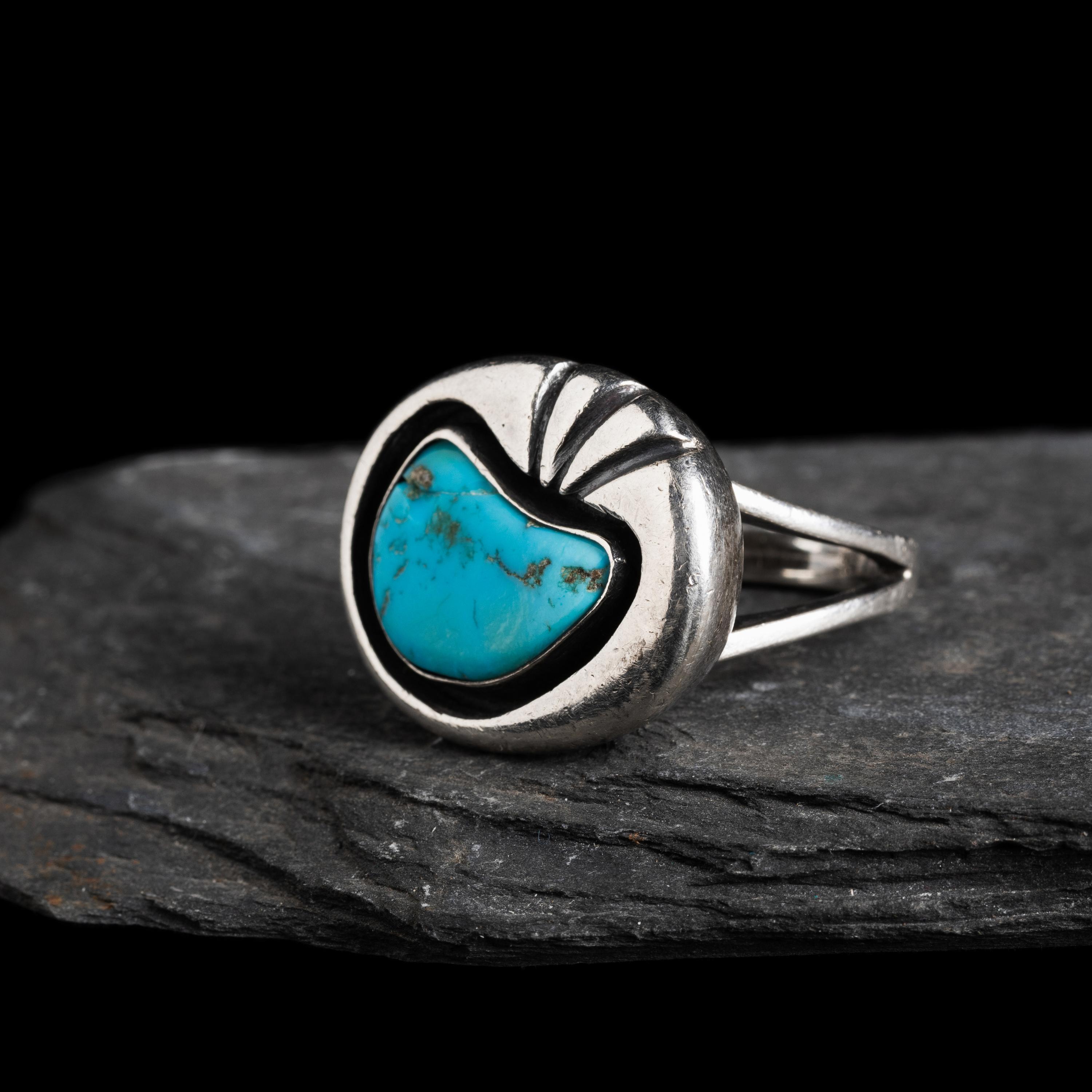 Kenneth Begay (Diné, 1913-1977) — Sterling Silver and Turquoise Ring