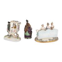 Six Continental Porcelain Figures with Polychrome Enamel Decoration