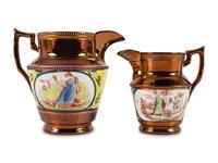 Two Copper Luster Jugs