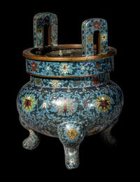 A Large Chinese Cloisonn é Enamel Incense Burner