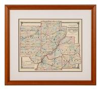 Atlas of Illinois : Counties of Fulton, McDonough, Schuyler, Mason, Cass, and Menard . Chicago: Warner & Beers, N.d. Plate 37. 23 ¼ x 26 ¼ in. Matted and framed.