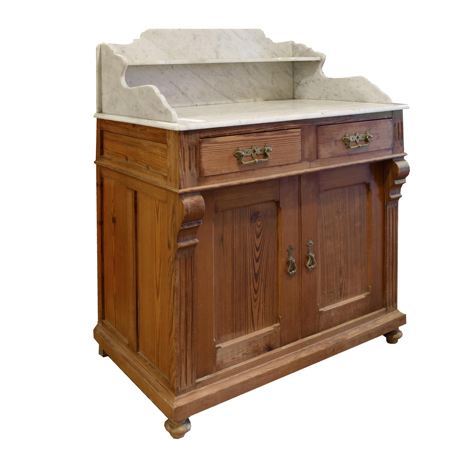 A Pine and Marble Commode 35" W x 19.5" D x 43.75" H — France, Circa 1900