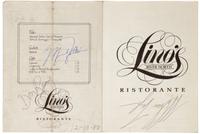 A 1988 Michael Jordan, Mike Tyson, Walter Payton, Richard Dent and Don King Signed Lino's Ristorante Dinner Menu (Beckett LOA),