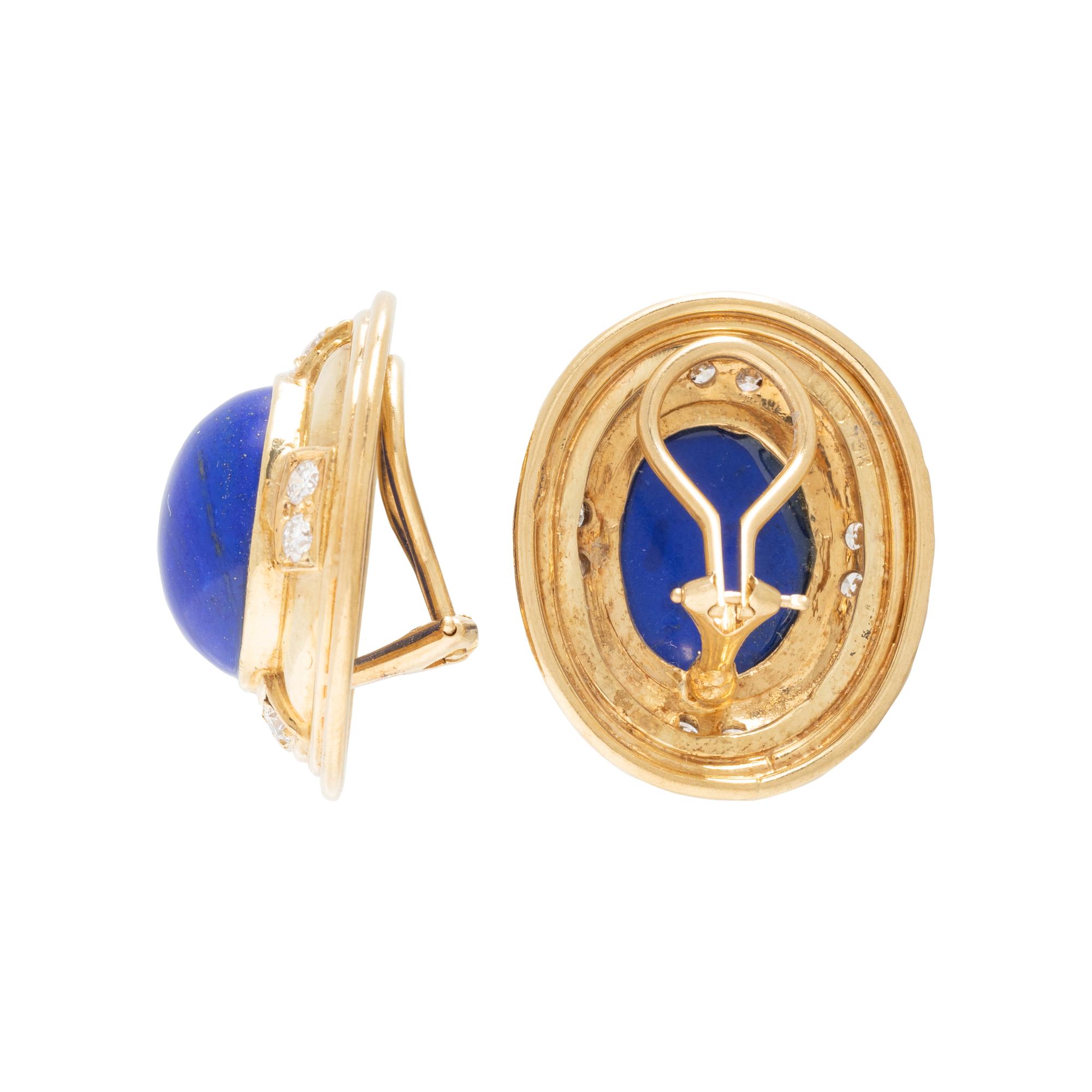 COLLECTION OF YELLOW GOLD AND LAPIS LAZULI JEWELRY
