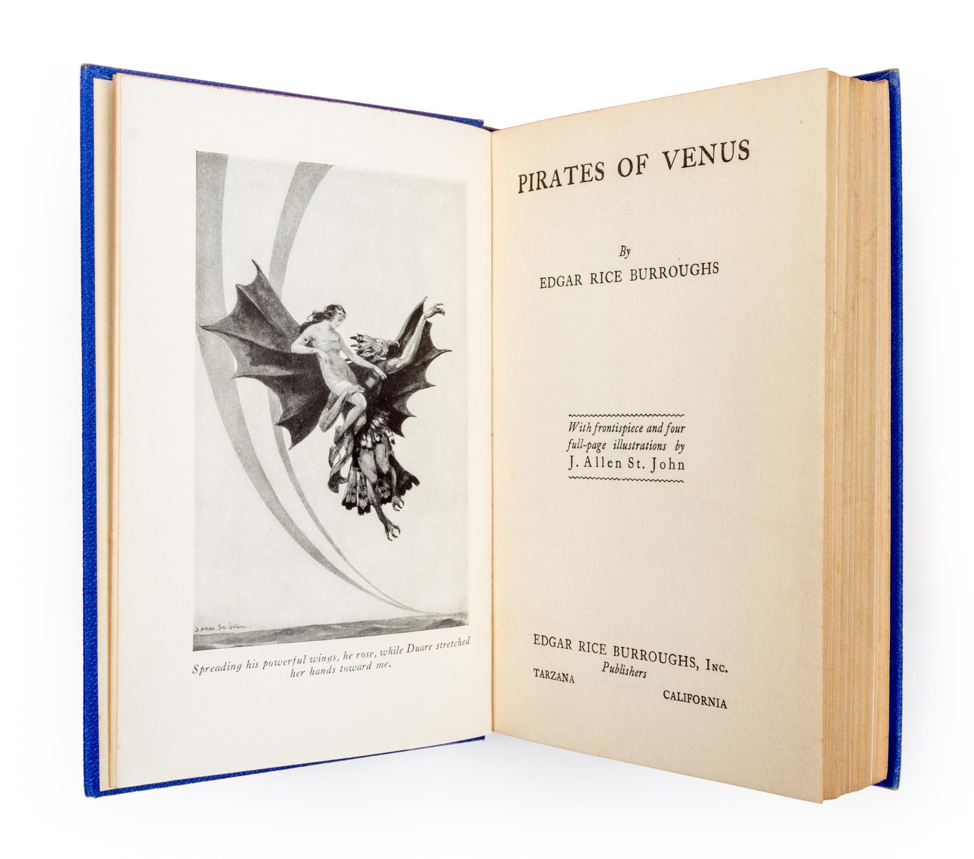 BURROUGHS, Edgar Rice (1875-1950). Pirates of Venus. Tarzana, CA: Edgar Rice Burroughs, Inc. Publishers, 1934. FIRST EDITION.