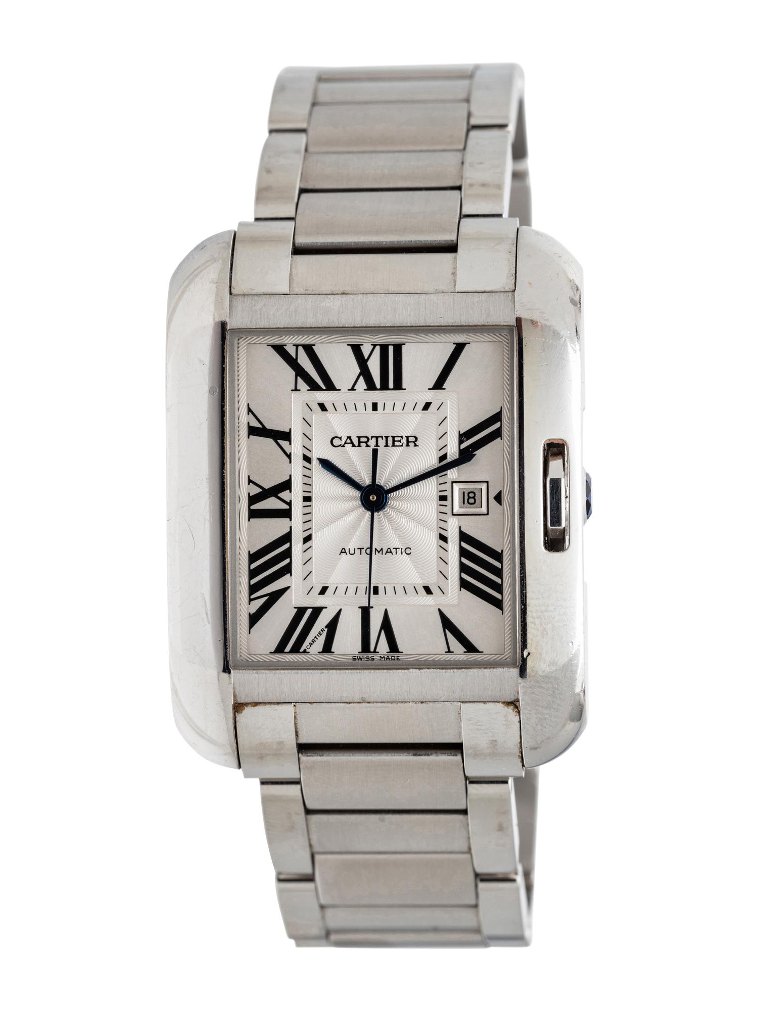 CARTIER, REF. 3511 STAINLESS STEEL 'TANK ANGLAISE' WATCH