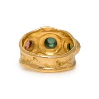 YELLOW GOLD AND MULTICOLORED TOURMALINE JEWELRY SUITE