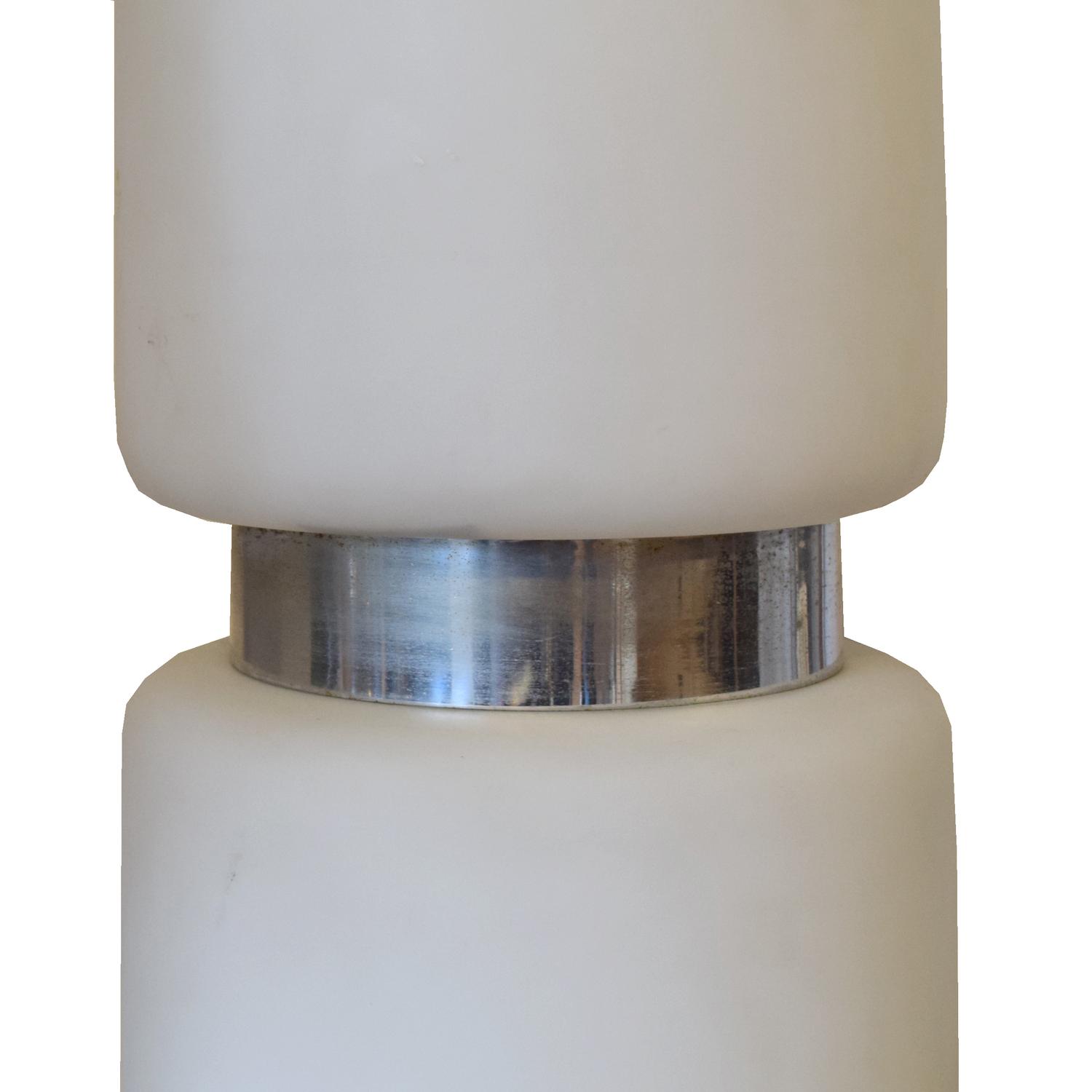 A Glass and Chrome Table Lamp 12" W x 12" D x 36" H — Italy, Mid-20th Century
