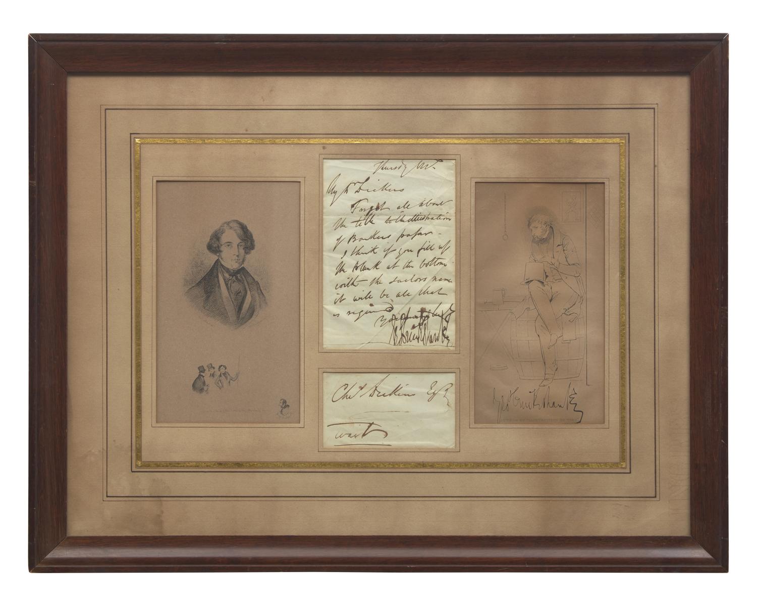 [Literature] [Dickens, Charles] Cruikshank, George. Autograph Letter, signed
