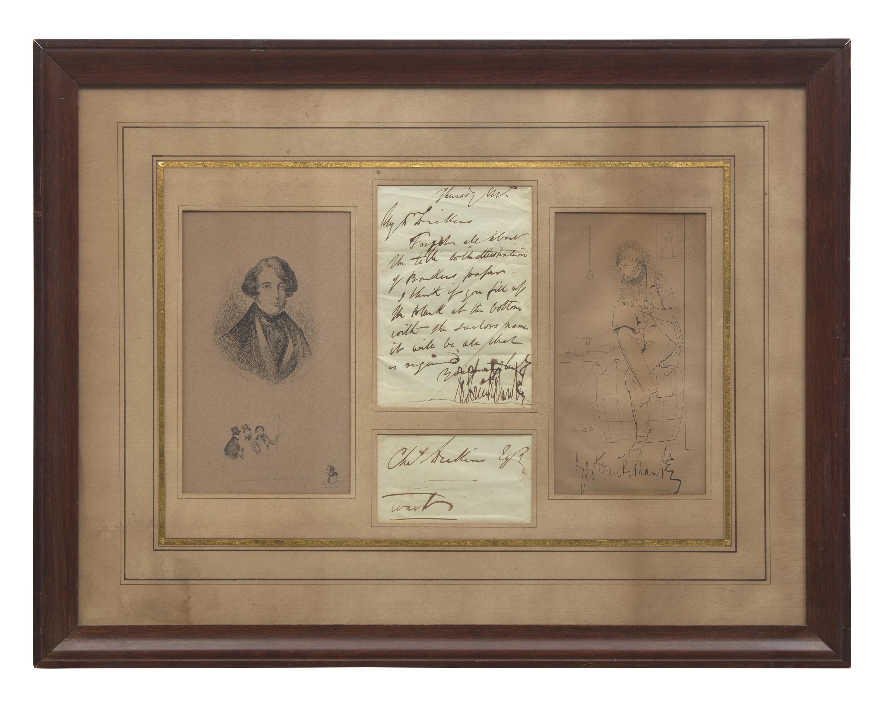 [Literature] [Dickens, Charles] Cruikshank, George. Autograph Letter, signed