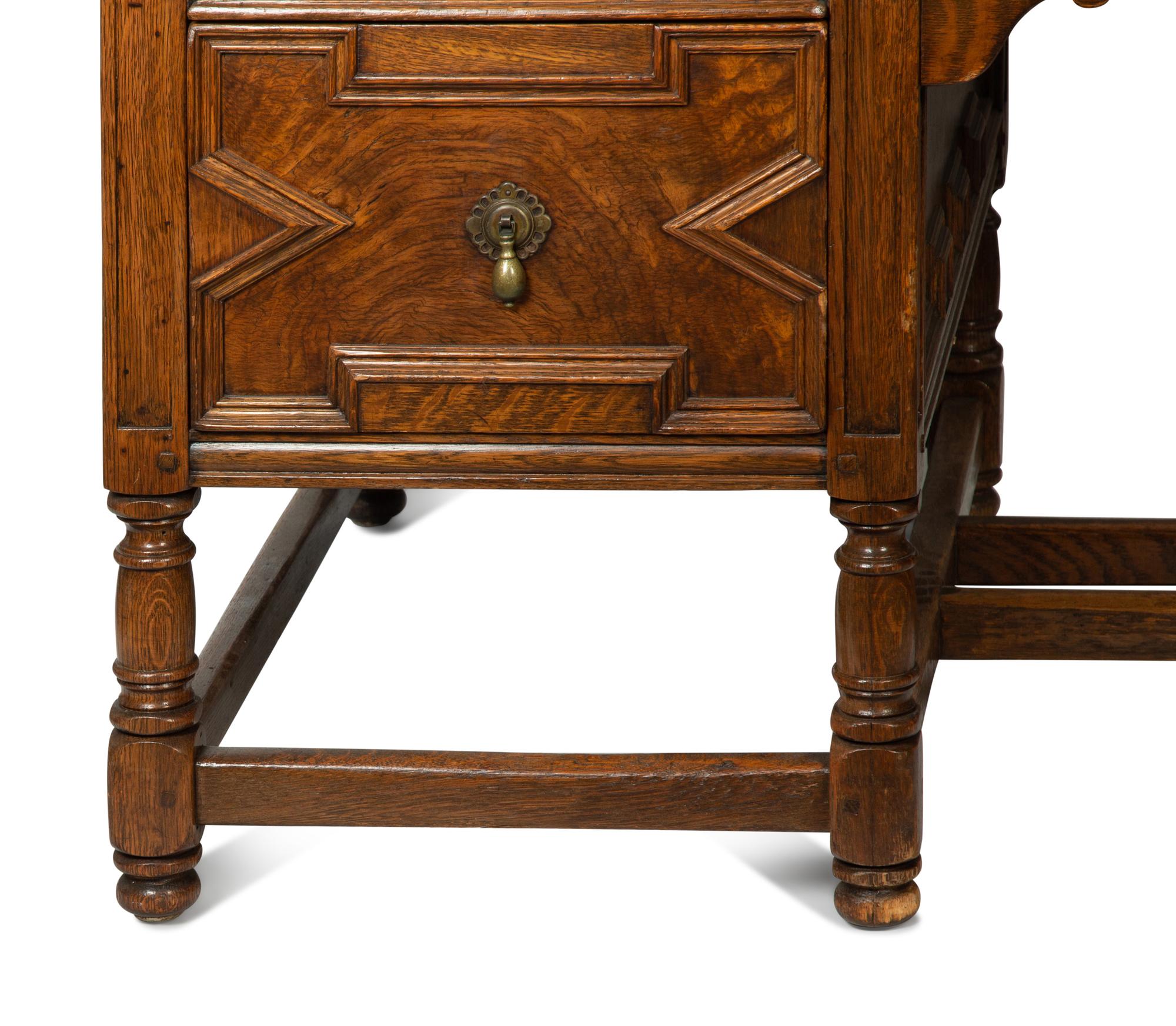 A Charles II Style Oak Desk