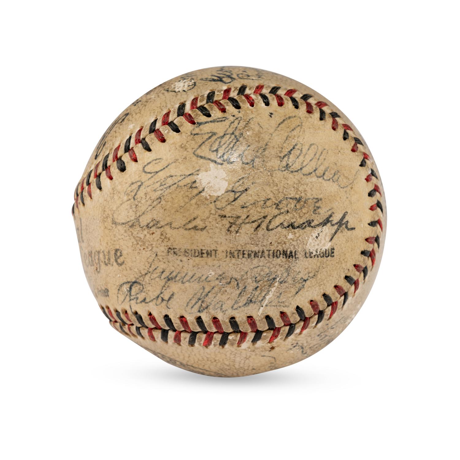 A 1932 Philadelphia Athletics Team Signed Autograph Baseball Featuring Jimmie Foxx, Eddie Collins, Connie Mack, Lefty Grove and Al Simmons (JSA Letter of Authenticity)