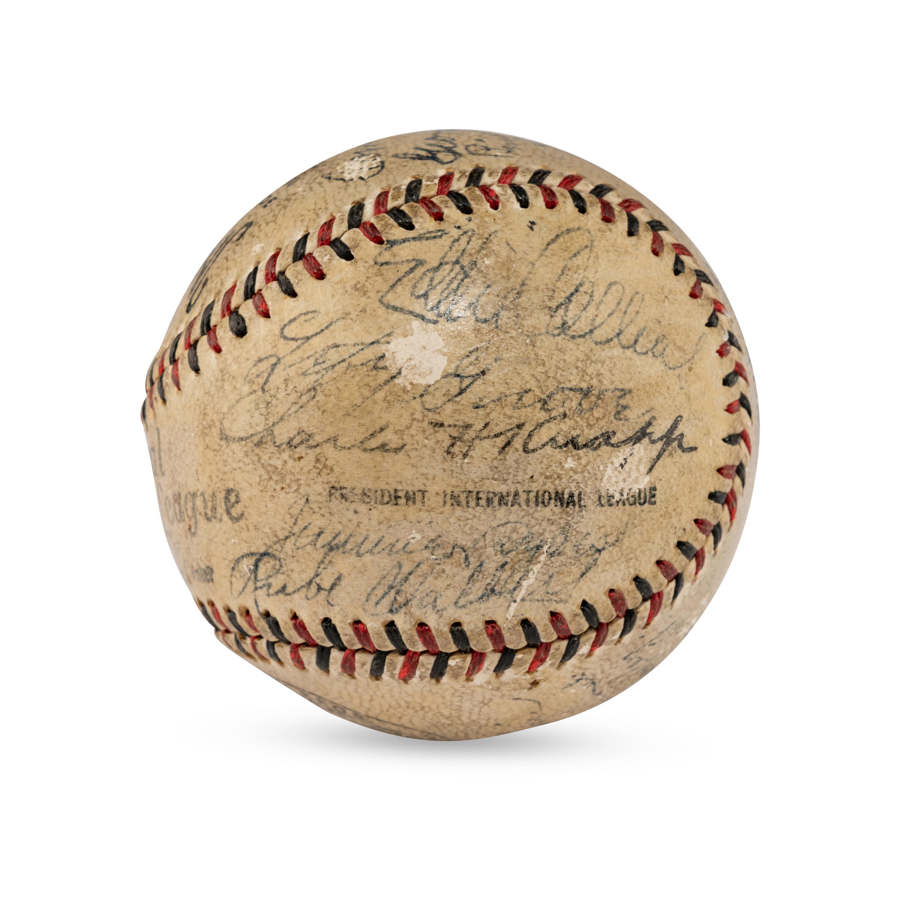 A 1932 Philadelphia Athletics Team Signed Autograph Baseball Featuring Jimmie Foxx, Eddie Collins, Connie Mack, Lefty Grove and Al Simmons (JSA Letter of Authenticity)