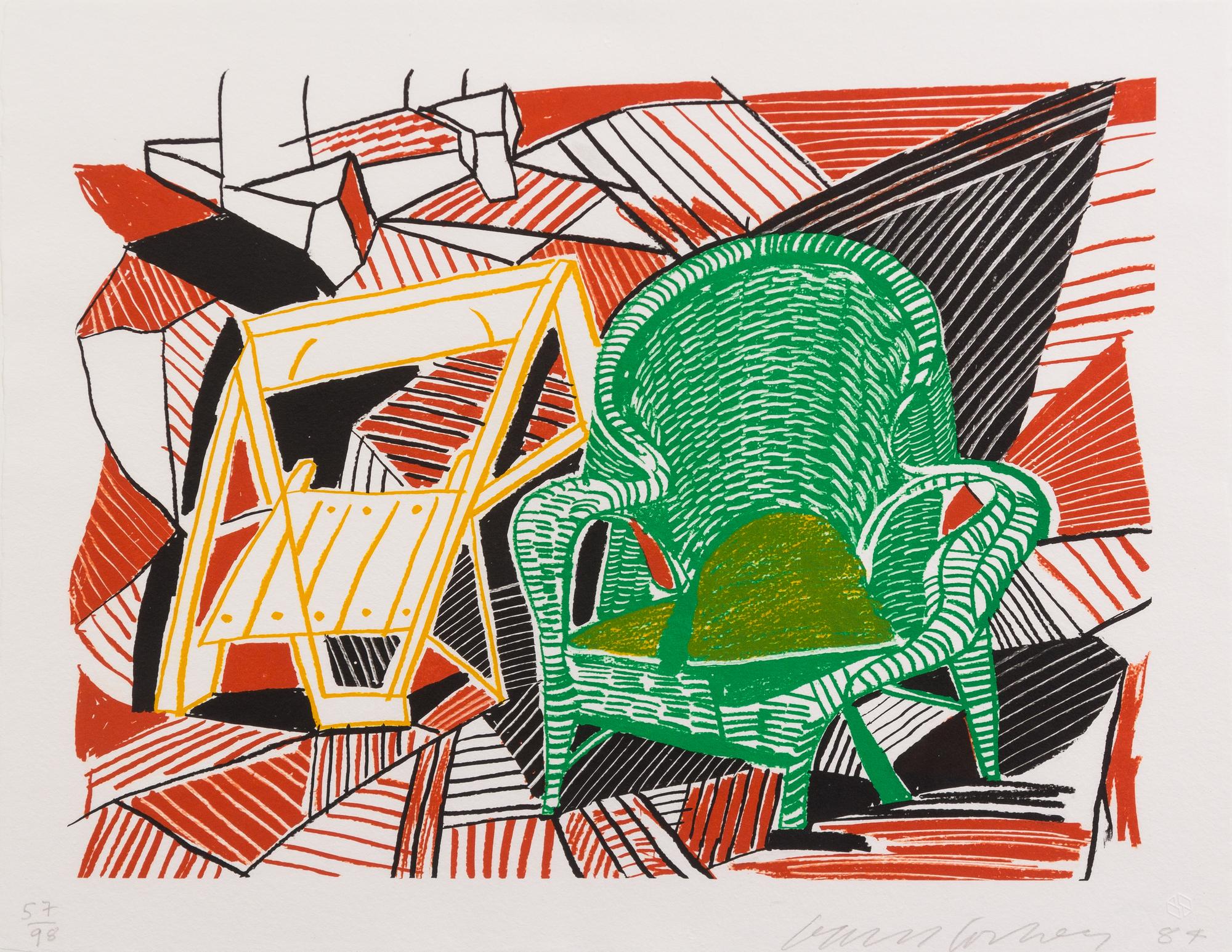 David Hockney, (English, b. 1937), Two Pembroke Studio Chairs, 1984