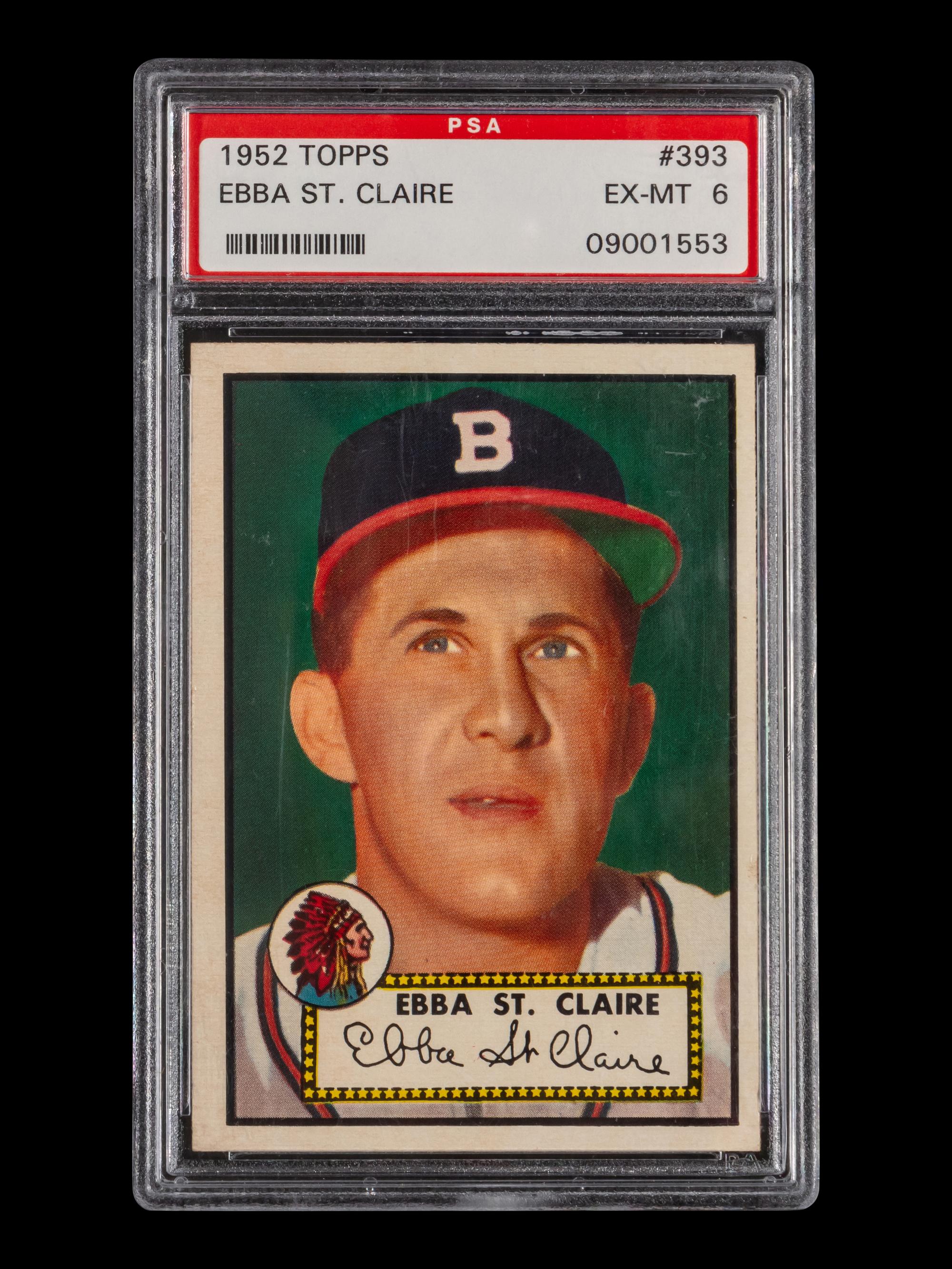 A 1952 Topps Ebba St. Claire High Number Baseball Card No. 393 (PSA 6 EX-MT)
