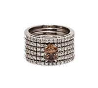 An 18 Karat White Gold, Colored Diamond and Diamond Ring, 8.30 dwts.