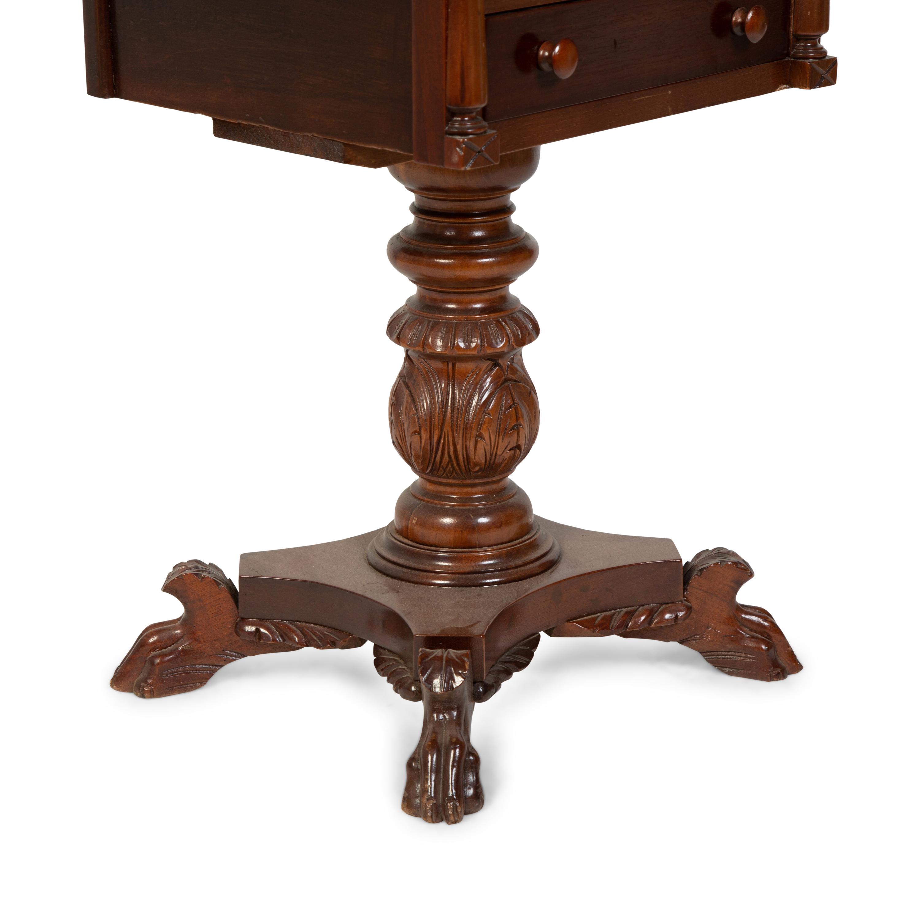 An American Empire Mahogany Drop Leaf Work Table — 19TH CENTURY
