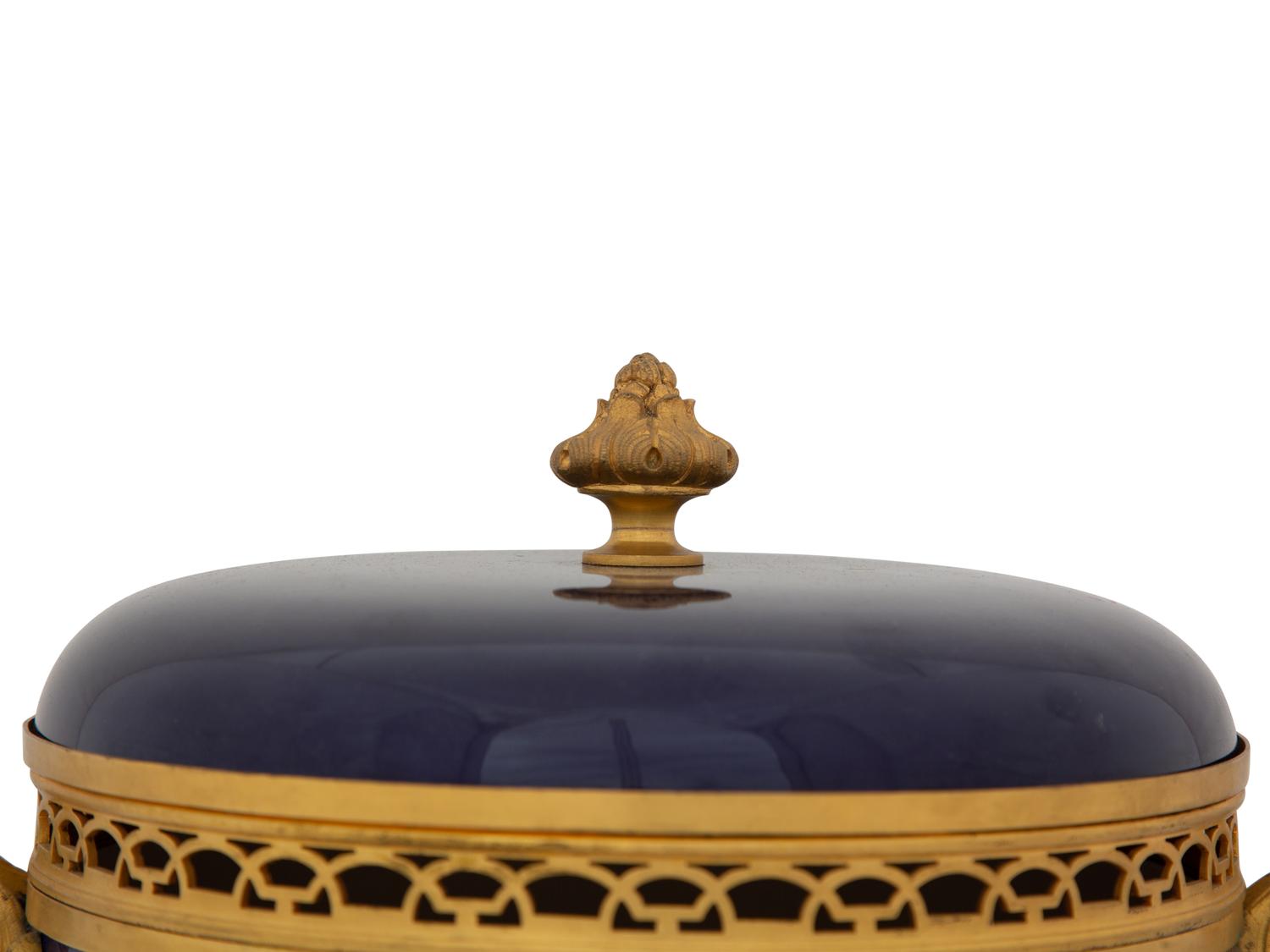 A French Gilt Bronze Mounted Porcelain Bowl and Cover