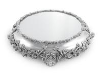 A Silver-Plate and Mirror-Inset Table Plateau