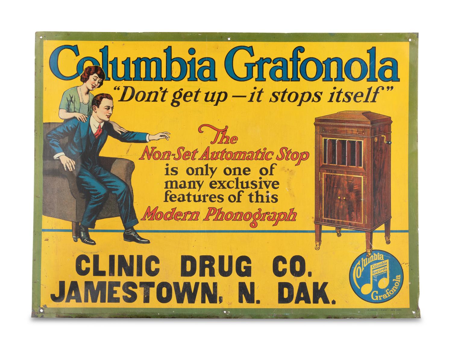 A Columbian Grafonola Tin Sign