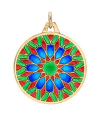An 18 Karat Yellow Gold and Plique-a-Jour Pendant, Cartier, 3.70 dwts.