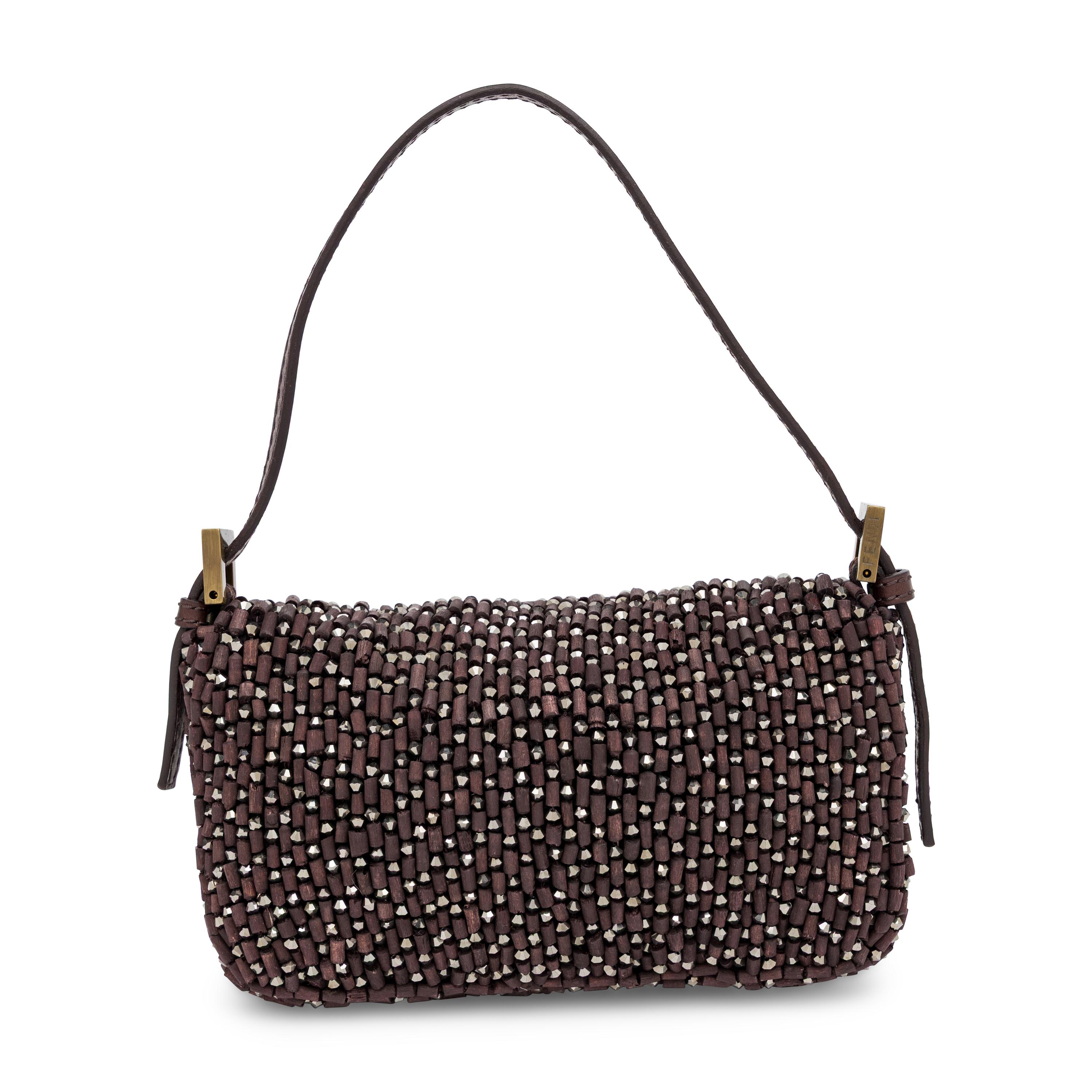 Fendi, Mini Baguette in Bead-Embellished Satin
