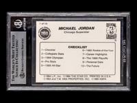 A 1986 Star Michael Jordan Set Checklist Card No. 1 (BGS 7.5 NEAR MINT+)