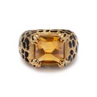 DIOR, YELLOW GOLD, CITRINE AND ENAMEL RING