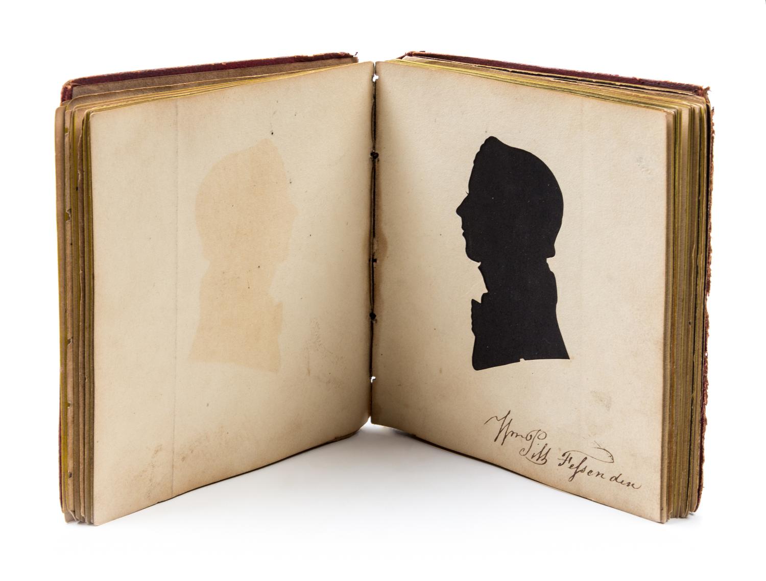 (SILHOUETTE BOOK) Book of silhouettes from Bowdoin College, 1823.