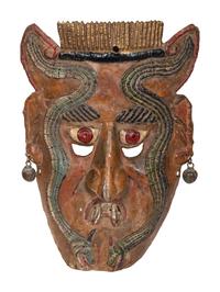 Four Mexican Copper Festival Masks