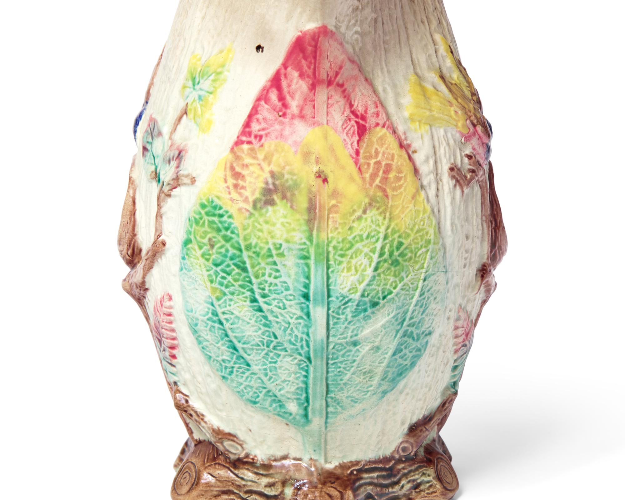 A Collection of Ten Large Majolica Pitchers