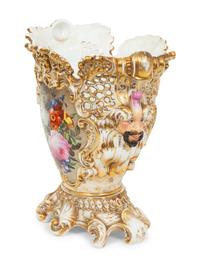 A Continental Pierced Porcelain Vase
