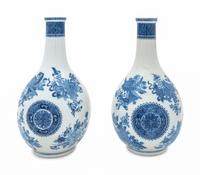 A Pair of Chinese Export Blue Fitzhugh Porcelain Vases