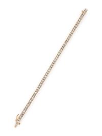 YELLOW GOLD AND DIAMOND LINE BRACELET