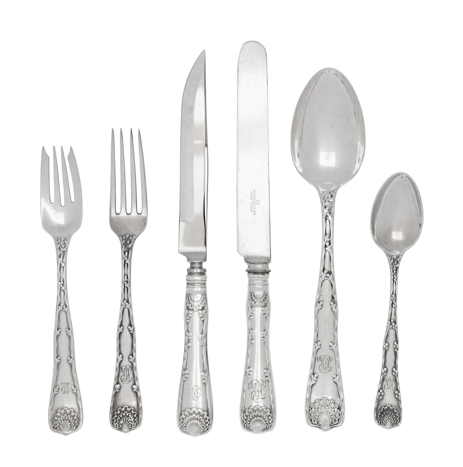 A Tiffany & Co. Wave Edge Silver Flatware Service