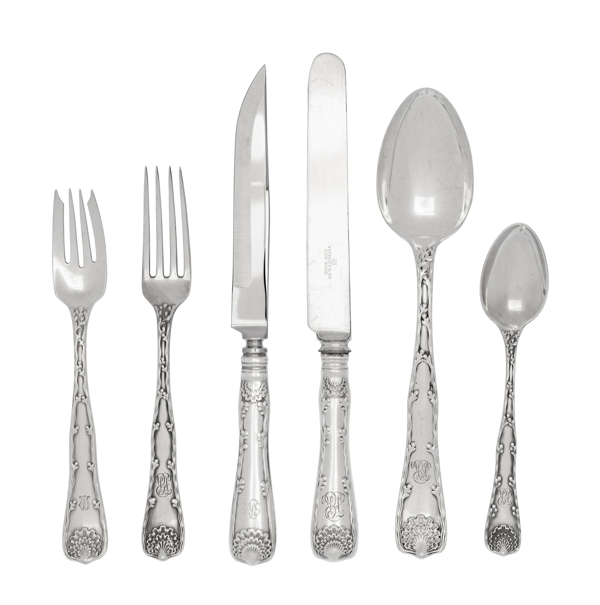 A Tiffany & Co. Wave Edge Silver Flatware Service