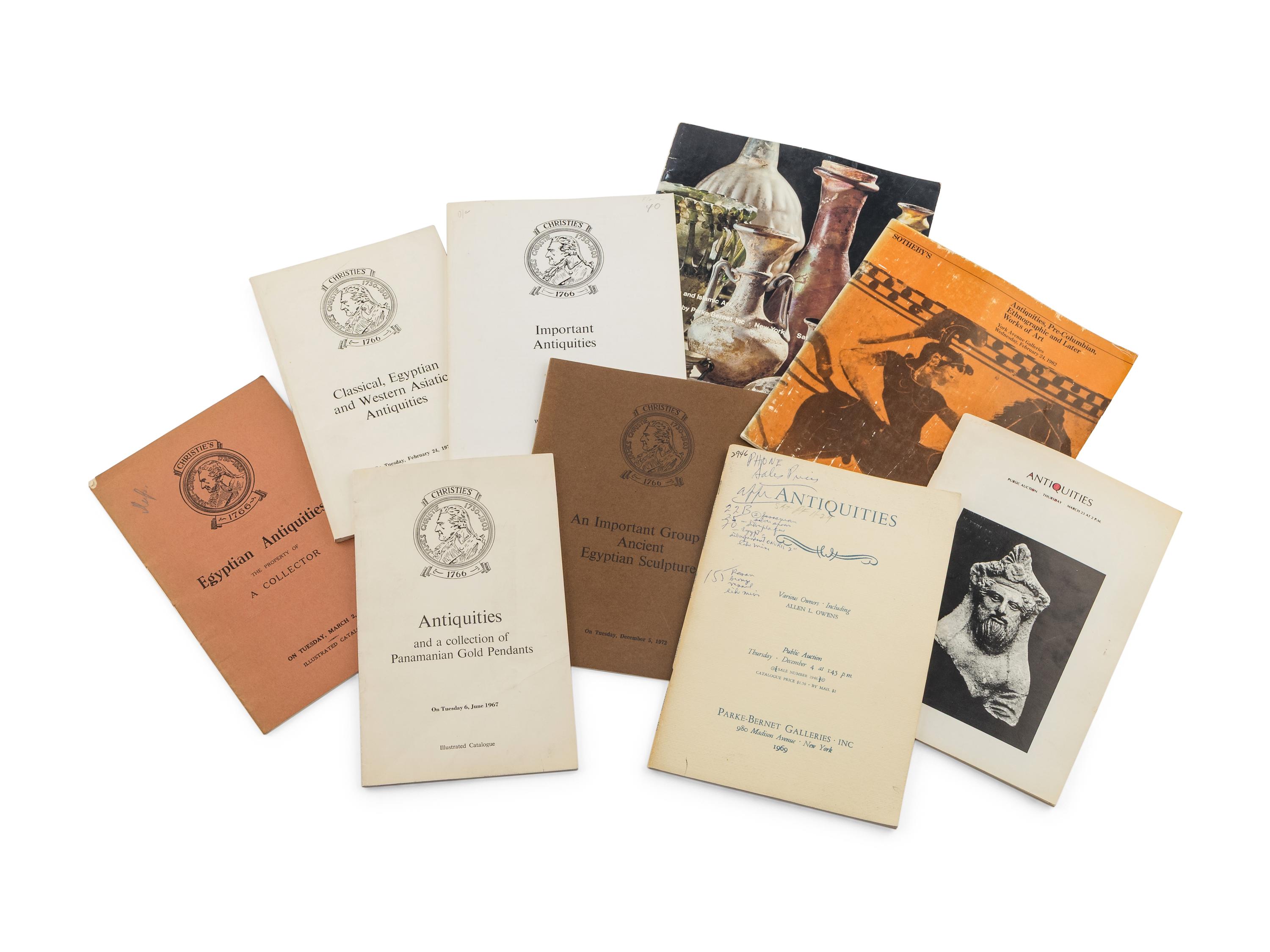 A Collection of 76 Christie's London and Parke-Bernet New York Antiquities Auction Catalogues (1936-1983)
