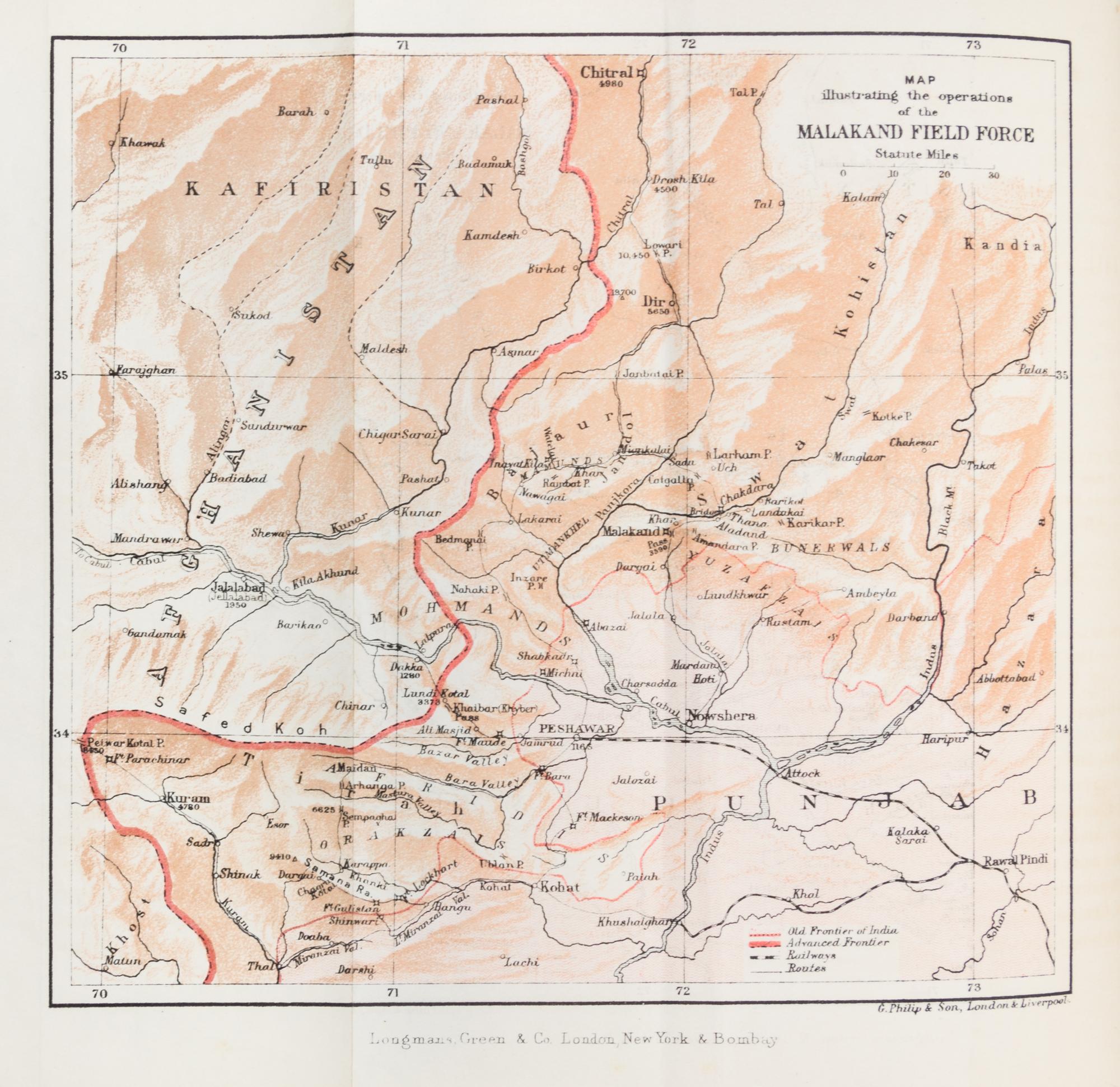 CHURCHILL, WINSTON. The story of the Malakand field force, an episode of frontier war. New York and Bombay, 1898. First edition.