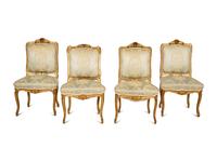 A Set of Four Régence Style Giltwood Side Chairs — Late 19th/Early 20th Century
