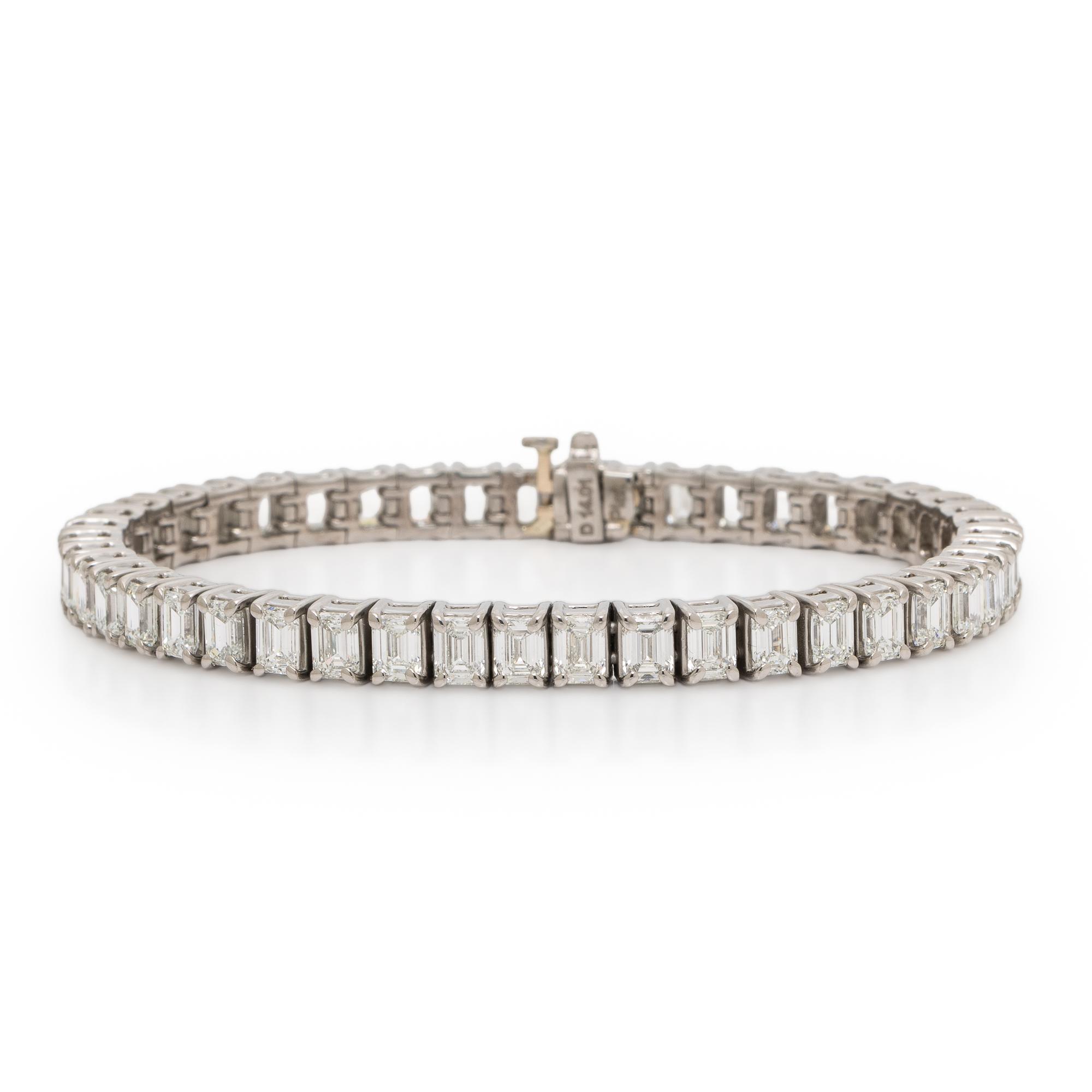 Diamond and Platinum Line Bracelet
