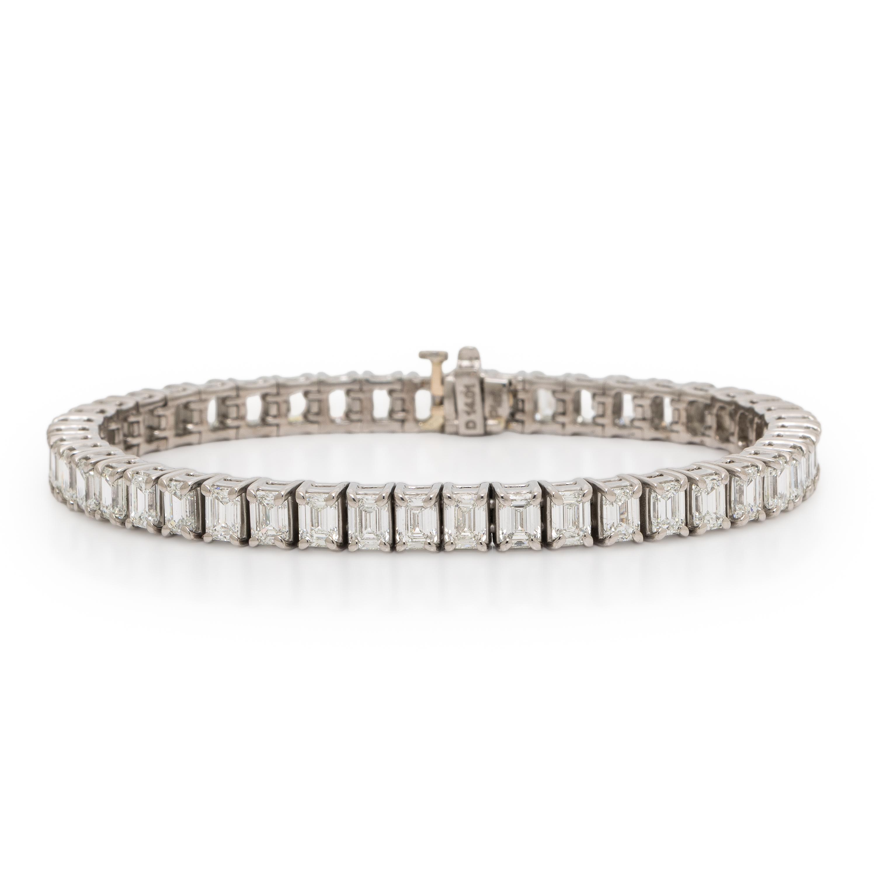 Diamond and Platinum Line Bracelet