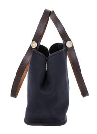 An Hermes Black Canvas Cabag Elan Tote, 10" x 14" x 5.5".