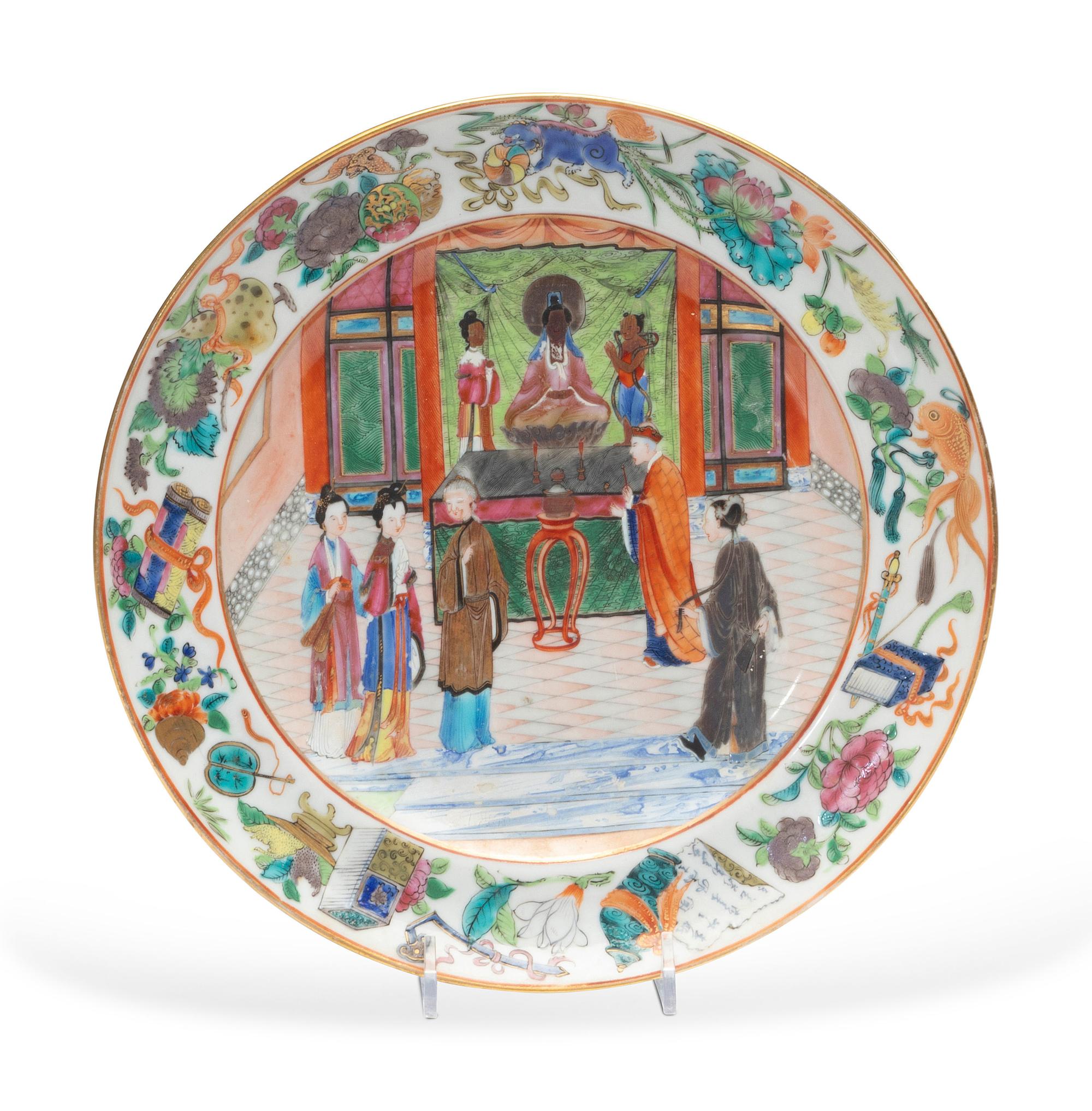 Four Chinese Export Porcelain Plates