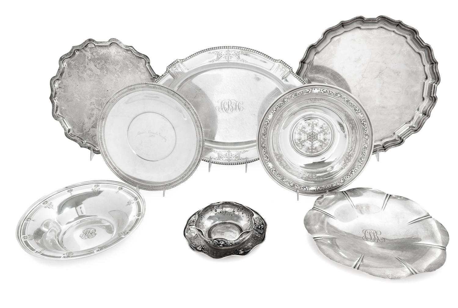 Eight American Silver Table Articles